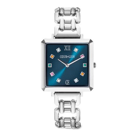 COEUR DE LION CUBE NOBLE PETROL SILVER WATCH