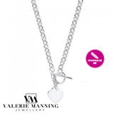 VMJ STERLING SILVER HEART T-BAR NECKLACE