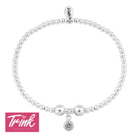 TRINK: STERLING SILVER CRYSTAL CHARM BRACELET