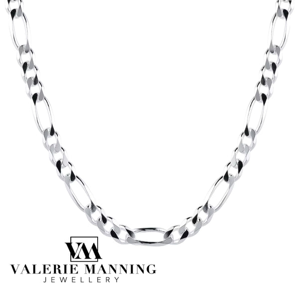 STERLING SILVER GENTS CLASSIC FIGARO CHAIN 20 INCH