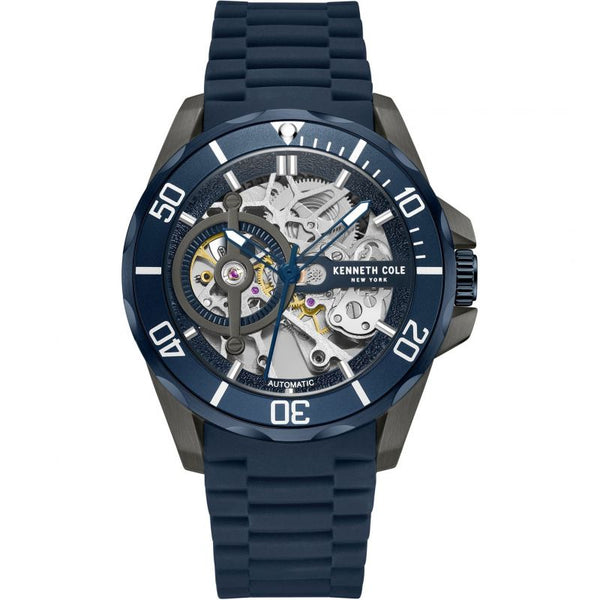KENNETH COLE: AUTOMATIC NAVY SILICON