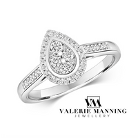 DIAMONDS @ VMJ: PEAR SHAPE CLUSTER RING WITH DIAMOND SHOULDERS