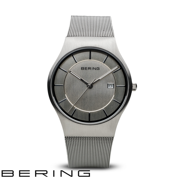 BERING: GENTS BRUSHED SILVER/SILVER