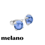 MELANO: SILVER FRIENDS BLUE JEANS STUD EARRINGS