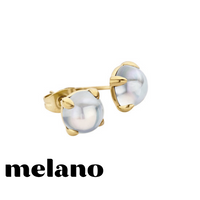 MELANO: GOLD FRIENDS MOONSTONE STUD EARRINGS
