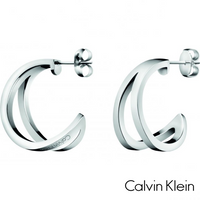 CALVIN KLEIN: SILVER OUTLINE EARRINGS