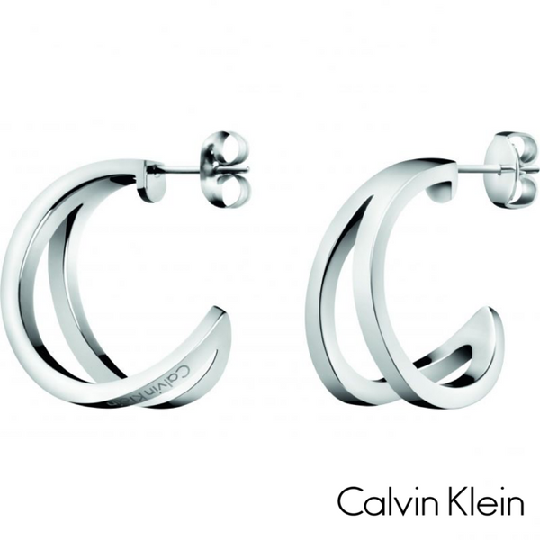 CALVIN KLEIN SILVER OUTLINE EARRINGS Valerie Manning Jewellery