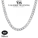 STERLING SILVER GENTS CLASSIC FLAT CURB CHAIN (HEAVY WEIGHT) 20 INCH