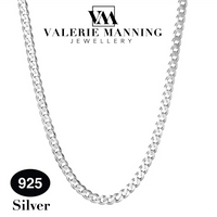 STERLING SILVER GENTS CLASSIC FLAT CURB CHAIN (MEDIUM WEIGHT) 20 INCH