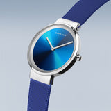 BERING: LADIES POLISHED SILVER BLUE